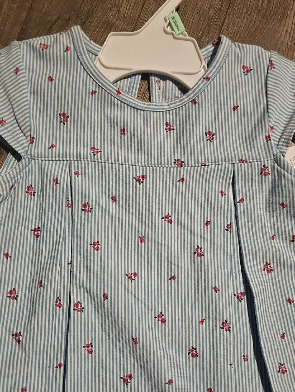 NWT 2 Carter's Dresses Ispirational Heart Blue Striped Romper Floral 18 Months